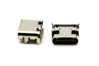 Connecteur USB Femelle Type C 16 broches, fiche à quatre broches, montage en surface, acier inoxydable, cuivre apparent, emballage en bobine pour PCB, 3A 600V