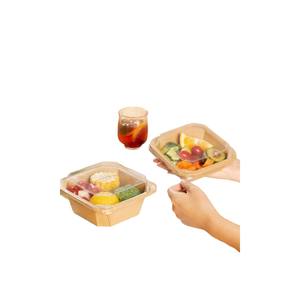 Recipientes Desechables de Papel Kraft Personalizables con Tapas, Aptos para Alimentos, para Ensaladas, Bocadillos, Pizzas, Panes, Comida para Llevar, Galletas y Otros - Product Image 2