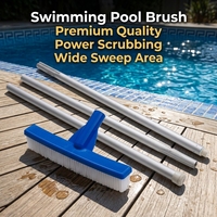 Schwimmbad-Reinigungsset mit Plastik-Wandreinigungsbürste, Essentielle Pool-Zubehörteile