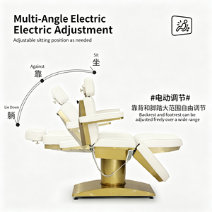 Cama de Masaje Eléctrica de Lujo Moderna para SPA y Salón, con 4 Motores, Silla Cosmética Giratoria Dorada, Cama Eléctrica de Belleza y Estética - Product Image 3