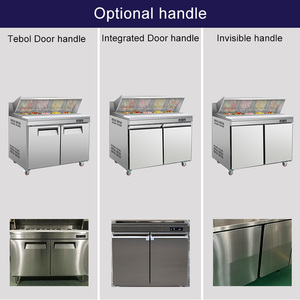 Table de préparation commerciale portable en acier inoxydable avec réfrigérateur, station à pizzas et salades, refroidissement par air, 2 <span class=keywords><strong>portes</strong></span> verticales, pour la restauration - Product Image 5