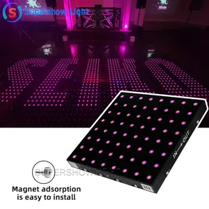 Supershow 16X16 Sàn Nhảy Đám Cưới DJ Disco Đảng LED Pixel <span class=keywords><strong>DMX</strong></span> Điều Khiển Nam Châm Kỹ Thuật Số Pixel LED Dance Floor - Product Image 1
