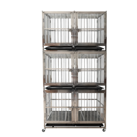 Cage Moderne pour Animaux de Compagnie en Acier Inoxydable, Moyenne/Grande, 6 Portes, Sécurisée, Écologique, Capacité 50 lb, avec Plateau en Plastique, Utilisation Polyvalente