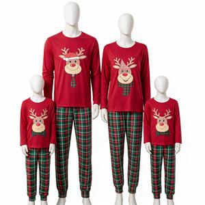 Conjunto de Pijamas Navideños Familiares a Juego con Estampado de Ciervos y Cuadros para Hombre, Mujer y Niño, Manga Larga, 2026 - Product Image 2