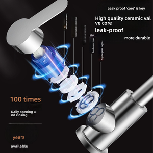 Évier de <span class=keywords><strong>cuisine</strong></span> Wayon en granit blanc nickel brossé <span class=keywords><strong>avec</strong></span> robinet moderne à poignée unique et arc haute - Product Image 6