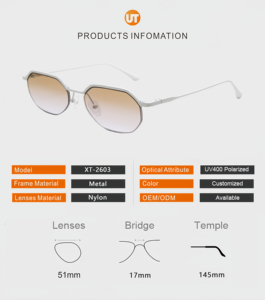 U-<strong>TOP</strong> Custom Logo Hot Selling High Quality Sun <strong>Glasses</strong> for Men &amp; Women Metal Design Half Rim New Retro Small Frame Sunglasses - Product Image 6