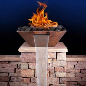 Fontaine de jardin Corten Steel Rusty Color Water Feature avec foyer à gaz - Product Image 5