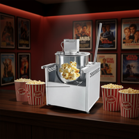 New Commercial Automatic Gas Popcorn Machine 220V Mini Industrial Snack Maker for Bakery and Ball Shape Multi-flavor Corn