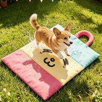 Tapis rafraîchissant pour chien et chat, lit pour animaux de compagnie réversible à trois plis pour l'été et l'hiver, tapis pliable résistant aux morsures pour chien, plusieurs tailles