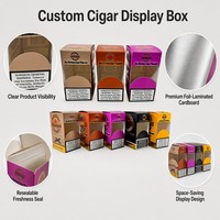 Boîte de présentation personnalisée pour cigares, vide, en carton, pour comptoir, avec fenêtre et fermeture à glissière refermable, pour emballage de cigares et vente au détail