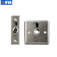 Bouton de sortie en alliage d'aluminium et acier inoxydable 86mm 3A 12V NO NC IP65 pour contrôle d'accès aux portes coupe-feu, hôtels, écoles, OEM CE FCC RoHS