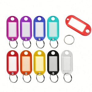 Pack of 10 Plastic <b>Tags</b> Key Labels With Split for Luggage Pet <b>Name</b> Stick Convenient - Product Image 1