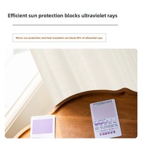 Cortina de Gasa Espejo 100% Poliéster, Aislamiento Térmico para Todas las Estaciones, Protección Solar, Ventana de Baía, Sala de Estar, Nuevo Diseño Moderno con Hojas Pequeñas