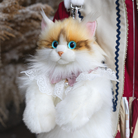 Sac à dos en peluche courte super douce, motif chat lynx jaune flamme de dessin animé mignon, vente en gros DUPAN, unisexe