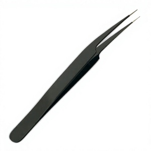 Pinzas para Extensión de Pestañas con Recubrimiento de Color Negro, Acero Inoxidable (Punta en Forma de Flecha), Pinzas para Remover Pestañas, Fabricante - Product Image 2