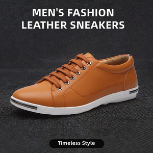 รองเท้าผ้าใบลำลองผู้ชายขนาดใหญ่38-48, รองเท้าหนังระบายอากาศได้ดีสำหรับฤดูใบไม้ผลิ/ฤดูร้อน - Product Image 3