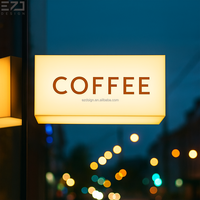 EZD-Boîte à lumière LED personnalisée pour restaurant, café, publicité, enseigne extérieure en acrylique 3D