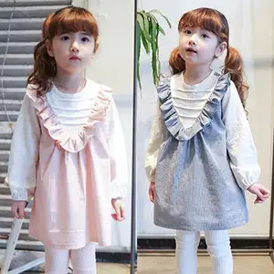 Roupas infantis 2017 vestido de manga bolha para meninas de 7 anos para Dubai