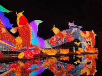 2025 lanterne en soie de festival en plein air pour le nouvel an chinois animal koi poisson lanternes chinoises décoratives
