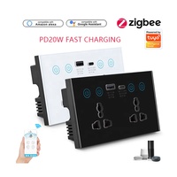 Enchufe inteligente Tuya Wifi con USB tipo C 16a Smart Life Alexa Control de voz toma de corriente eléctrica de pared Universal