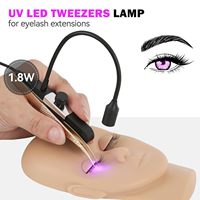 Lampe UV pour cils avec pédale, lunettes de protection UV portables, lampe d'extension de cils, lumière de durcissement UV pour extension de cils avec pince