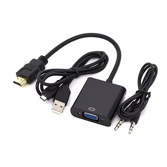 HDTV Male to VGA Female Adaptor HD a VGA Cable Para Adapter Converter for HDMI VGA with Audio Video Power Supply