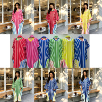 Robe de festival musulmane africaine Kaftan de Dubaï en polyester, motif à fils fins symétriques, coupe fluide, vente en gros pour boutiques
