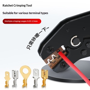 <span class=keywords><strong>Pince</strong></span> à sertir tubulaire pré-isolée à ressort de 75 pouces, série à cliquet, pour sertissage à froid, ergonomique, orange/noir - Product Image 3