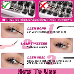 Wholesale Cluster <b>Lash</b> Custom Logo Individual Fluffy Faux Mink Spike <b>Lash</b> Cluster Fan Mix - Product Image 4