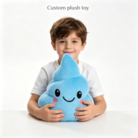 Nouvelles peluches en forme de goutte d'eau personnalisées, jouets en peluche de dessin animé en forme de goutte d'eau, peluches en forme de goutte d'eau bleues