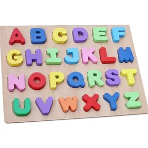 Hot Sale Pädagogische Kinder Holz Alphabet Puzzle Spielzeug für Kinder