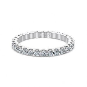Bague d'éternité en argent sterling Dylam au design tendance, avec pierres de moissanite VVS1 couleur D, pour mariage ou promesse, bijoux raffinés - Product Image 1