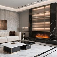 Insert de cheminée à vapeur d'eau avec flamme 3D réaliste, électrique intégré, en métal, pour usage domestique et hôtelier, efficacité thermique 59,1 %
