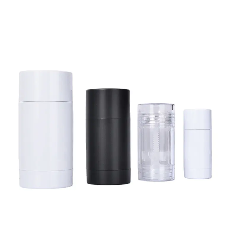 Twist Bottom Filling 0.5oz Matte Black Clear White 30ml 50ml Refillable Deodorant Stick Jar for Solid Perfume Container