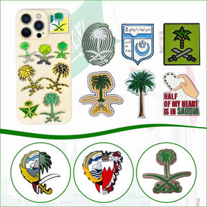 Épingles de téléphone plaquées écologiques et tendance, motifs d'emblèmes uniques avec drapeaux nationaux du Moyen-Orient, couleurs personnalisées pour tous les jours - Product Image 3