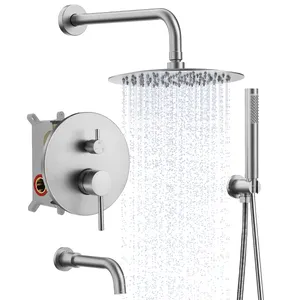 Conjunto de chuveiro termostático chuva cabeça de chuveiro luxuosa torneira do banheiro com corpo jato