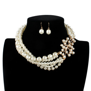 ROMANTICA Delle Donne di Modo Accessori Dei Monili Della Collana di Perle di <span class=keywords><strong>Lusso</strong></span> Degli <span class=keywords><strong>Orecchini</strong></span> Della Collana del Commercio All'ingrosso Collana di Perline Set - Product Image 2