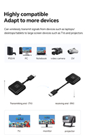 Aotong G128 Extenseur WiFi en plastique noir pour téléphone portable, projecteur d'écran sans fil 50m, affichage point à point pour ordinateur et TV