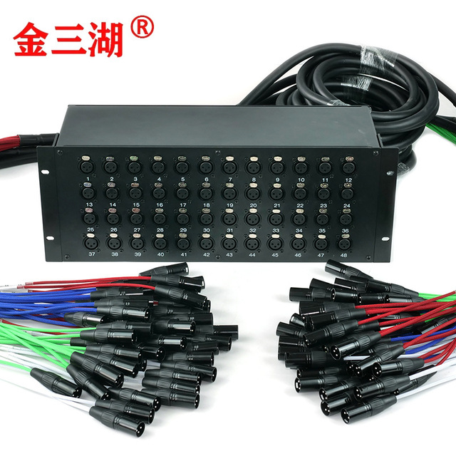 48-channel Oxygen-free Copper for XLR Snake Cable Audio Signal Patch Panel for Studio and Stage Performances