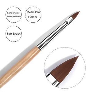 Lot de 6 pinceaux à ongles en fibres artificielles avec manche en bois, pour sculpture et dessin, qualité supérieure, personnalisable OEM/ODM - Product Image 6