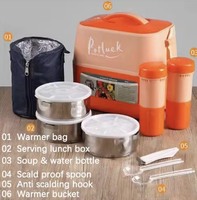 Chauffe-plat portable de qualité 3,6 L, ensemble boîte à lunch isotherme en acier inoxydable de qualité alimentaire, pour pique-nique, camping et repas quotidiens