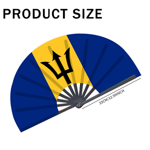 Abanicos Plegables de Bambú con la Bandera de Barbados al por Mayor, Abanico de Mano para Carnaval, Boda, Festival, Fiesta, Agencia de Viajes - Product Image 2