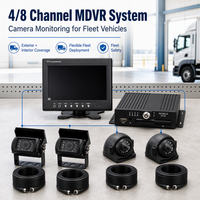 Système de caméra MDVR 4/8 canaux pour flotte de camions et bus, DVR mobile 4G WiFi GPS avec moniteur 7/9/10,1 pouces, caméras de vision nocturne IP68