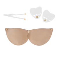 Soutien-gorge en éponge adhésif réutilisable imperméable multi-boutons de style nouveau avec bretelles transparentes