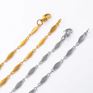 Collier fin en acier inoxydable avec chaîne à maillons de poisson pour femmes et hommes, couleur argent/or, bijoux créatifs, cadeau - Product Image 3