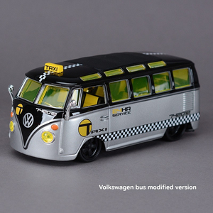 รถโมเดลเหล็กหล่อแบบดึงถอยหลัง ขนาด 1:24 รุ่น VW SAMBA รถแท็กซี่ ของเล่นสะสมตกแต่ง ของขวัญสำหรับเด็กผู้ชาย - Product Image 2