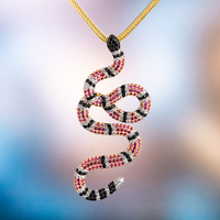 KRKC Iced Out Zircon Torsadé Serpent Corail Collier Chaîne Pendentif Bijoux 14K 18k Or Diamant CZ Charme Bijoux Pendentif Serpent