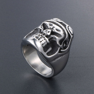 Skull <b>Ring</b> <b>Titanium</b> Steel Men's Index Finger Jewelry Gift SA575 - Product Image 2