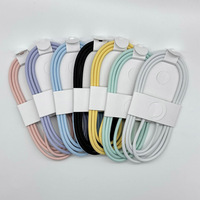 Kabel Charger Data Pengisian Cepat 3A USB C ke USB C 60W Warna Macaron Terbaru yang Sedang Tren dan Laris untuk iPhone 18 Android Tipe-C