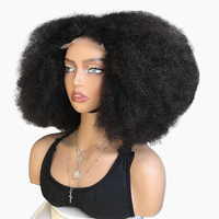 Perruque Lace Frontale 4*4 LIWANGLONG HAIR XSX-125 à Densité Maximale, Dentelle Transparente, Afro Kinky Curly, Sans Colle, Cheveux Mélangés – Vente en Gros